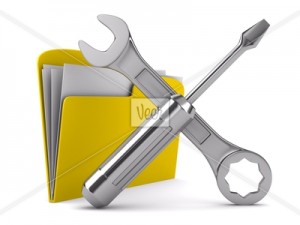 Computer technical service. Isolated 3D image
